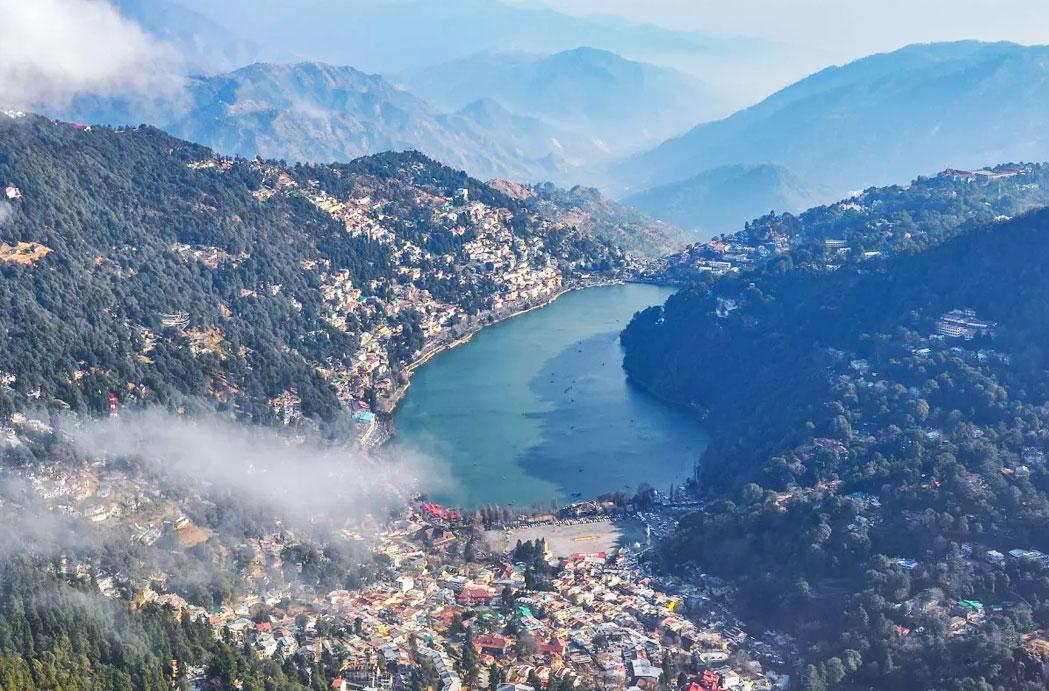 Nainital Lake town surrounded by mountains